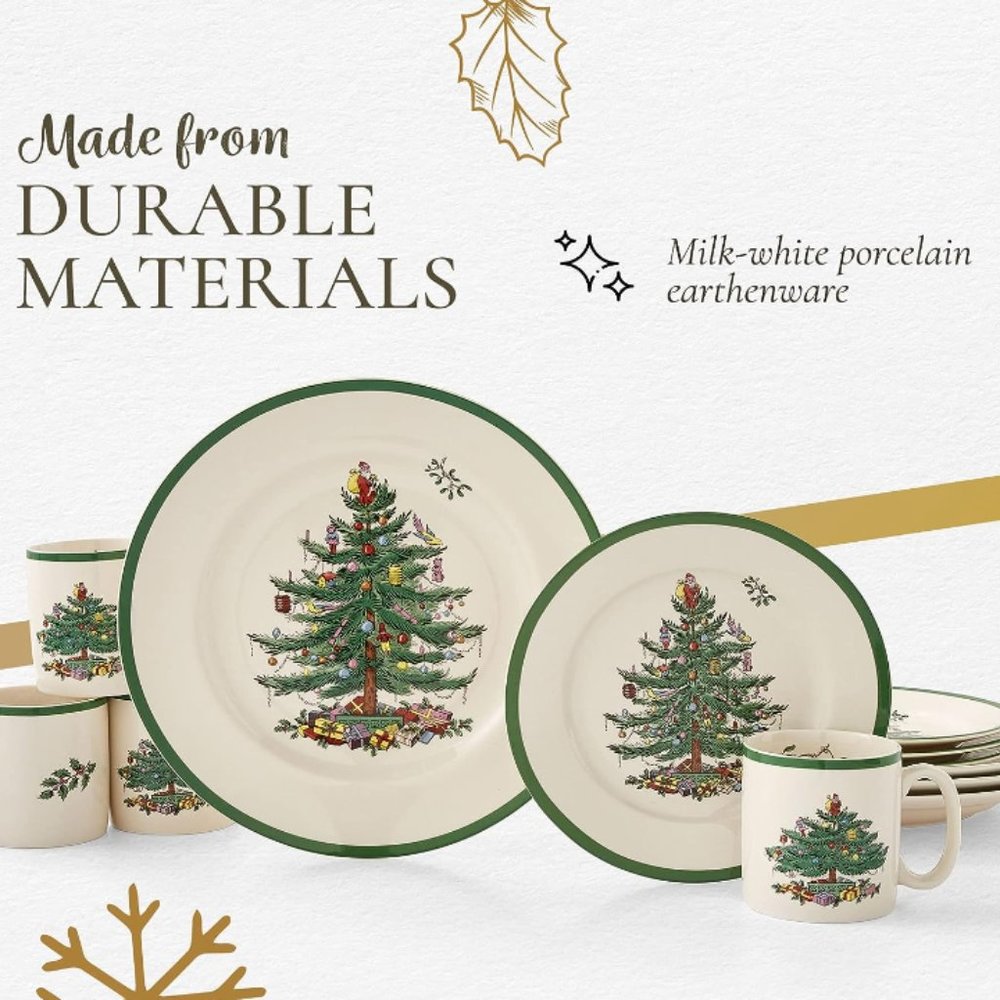 Spode Christmas Tree Collection 16-Piece Dinnerware Set ( NEW W BOX)